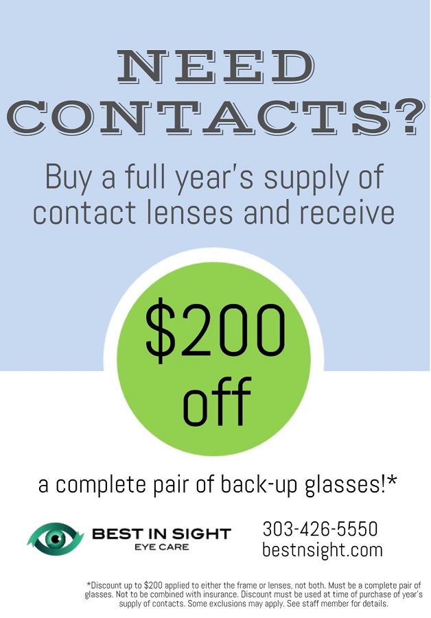 A brochure of contact lenses with offers